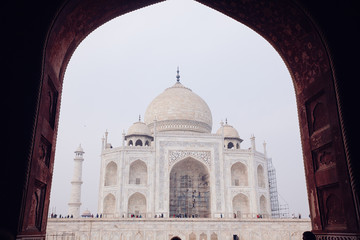 View of the Taj Mahal, Agra, Uttar Pradesh, India