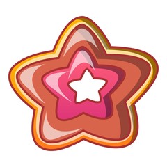 Star cake icon. Cartoon of star cake vector icon for web design isolated on white background