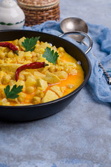 Traditional spicy soup with rice