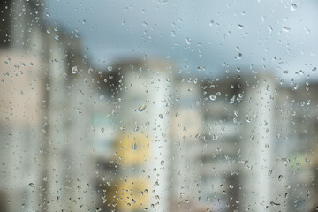 Raindrops on the glass