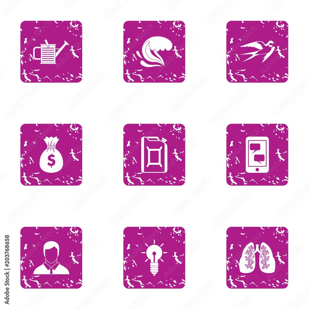 Aufkleber fresh atmosphere icons set. grunge set of 9 fresh atmosphere vector icons for web isolated on white 