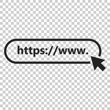 Address and navigation bar icon. Vector illustration on isolated transparent background. Business concept search www https pictogram.