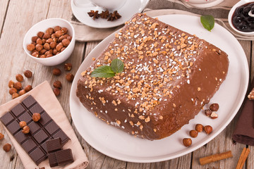 Chocolate hazelnut cake. 