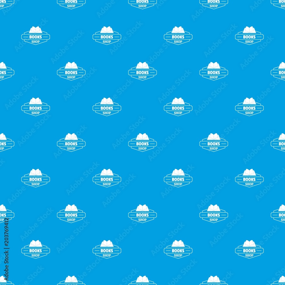Poster book shop pattern vector seamless blue repeat for any use