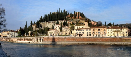 Verona skyline shot across the river