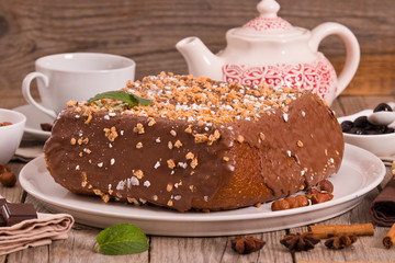 Chocolate hazelnut cake. 