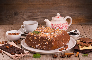Chocolate hazelnut cake. 