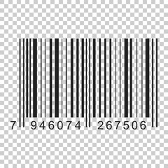 Barcode product distribution icon. Vector illustration on isolated transparent background. Business concept barcode pictogram.