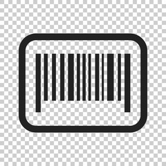 Barcode product distribution icon. Vector illustration on isolated transparent background. Business concept barcode pictogram.