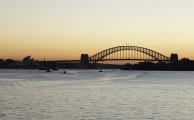 Silhouette of Sydney Harbor Bridge