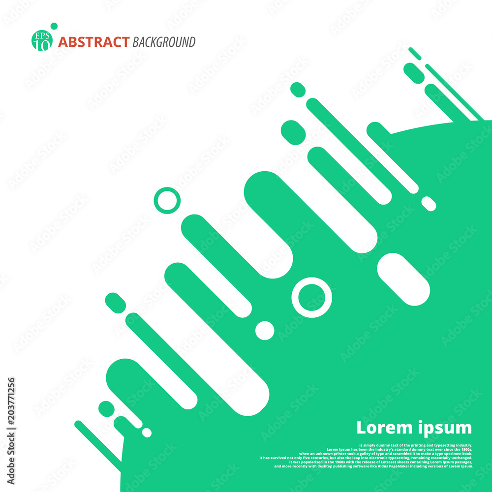 Poster abstract of plain tone of green color background with shapes of circle. illustration vector eps10