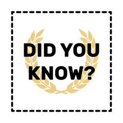 Did You Know vector banner. Label did you know design background