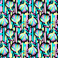 Seamless summer tropical floral pattern