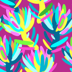 Seamless summer tropical floral pattern