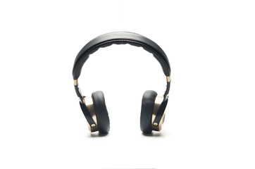Black Headphones Isolated on White Background