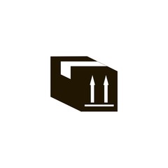 parcel box icon. flat design