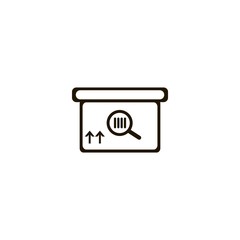 square barcode box icon. flat design