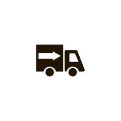 Fast shipping delivery truck icon. flat design