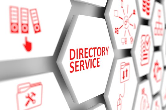 Directory Service Concept Cell Blurred Background 3d Illustration