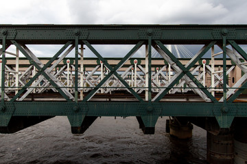 Metal steelwork bridge