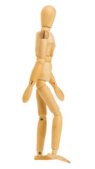 walking step of wooden figure