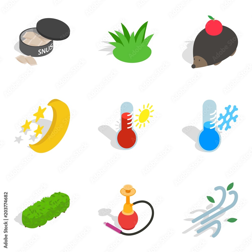 Aufkleber zoo place icons set. isometric set of 9 zoo place vector icons for web isolated on white background