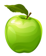 Green apple on a white background