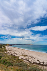 Picturesque ocean, sea landscape with spectacular clouds