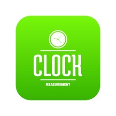 Clock icon green vector isolated on white background