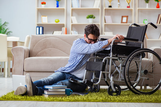 Young student studying at home