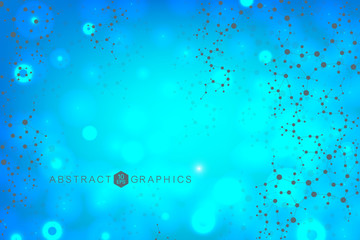 Structure molecule and communication. Dna, atom, neurons. Scientific concept for your design. Connected lines with dots. Medical, technology, chemistry, science background. Vector illustration.