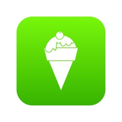 Ice Cream icon digital green for any design isolated on white vector illustration