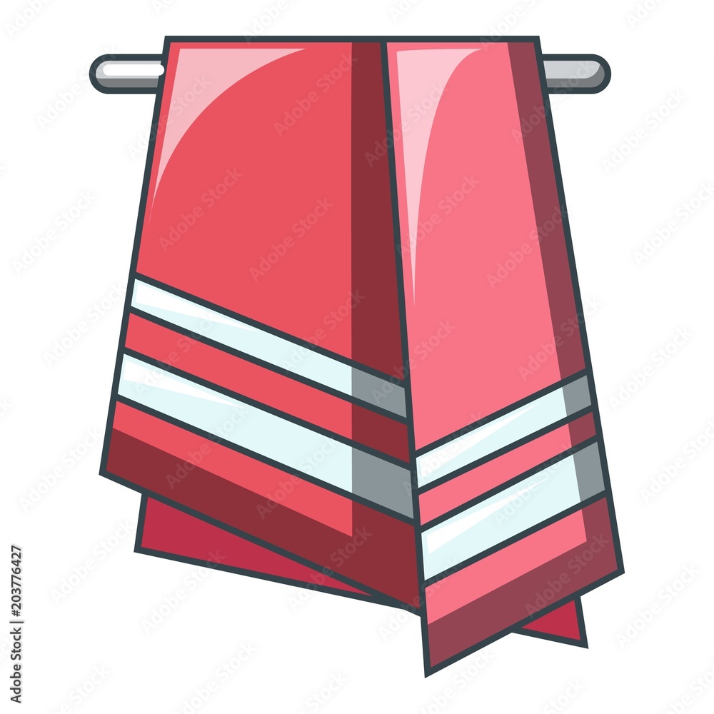 Poster red towel icon. cartoon of red towel vector icon for web design isolated on white background