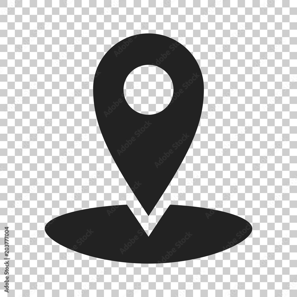 Poster map pointer in flat style. gps navigation mark illustration on isolated transparent background. poin