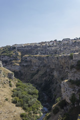 Fototapeta na wymiar Scenic rocky landscape surrounding Matera city inItaly