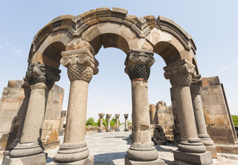 Fototapeta premium Armenia. Ruins of the Zvartnos temple in Yerevan