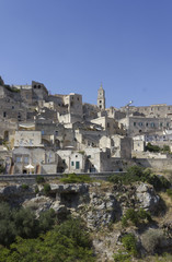 Historic buildings in Matera sassi district, Italy