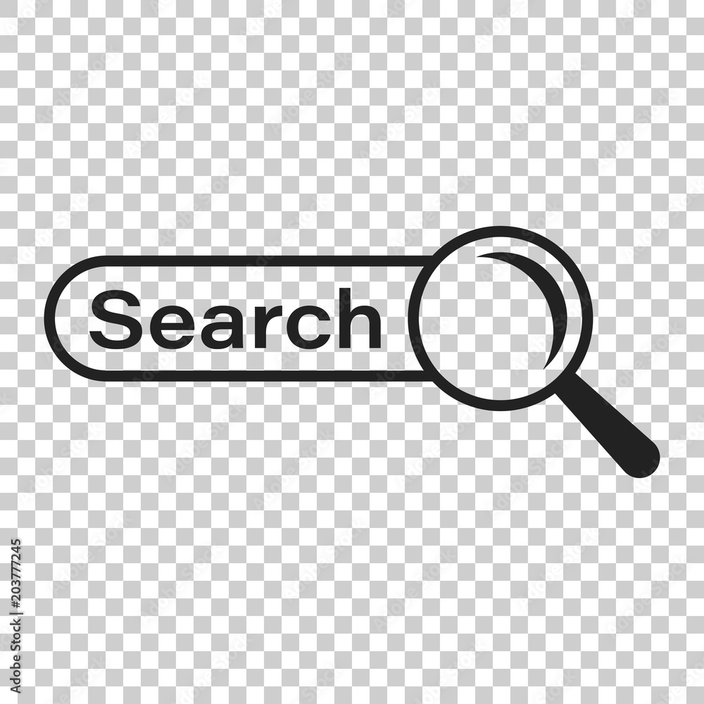 Poster search bar vector ui element icon in flat style. search website form illustration field. find search