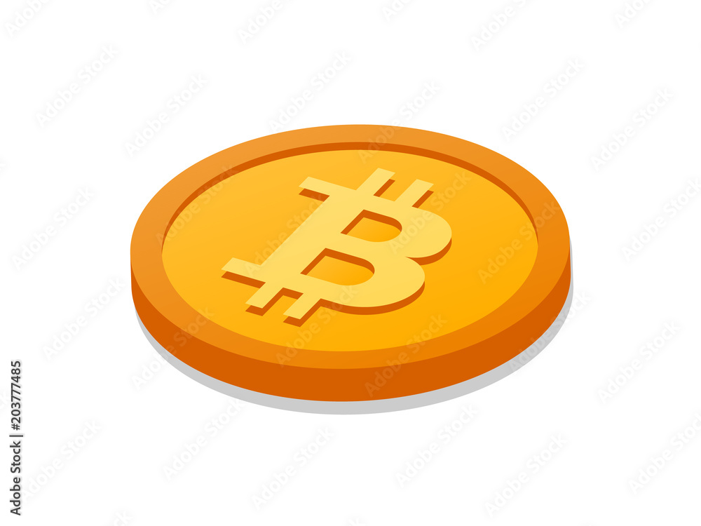 Poster bitcoin coin mining isometric 3d vector icons