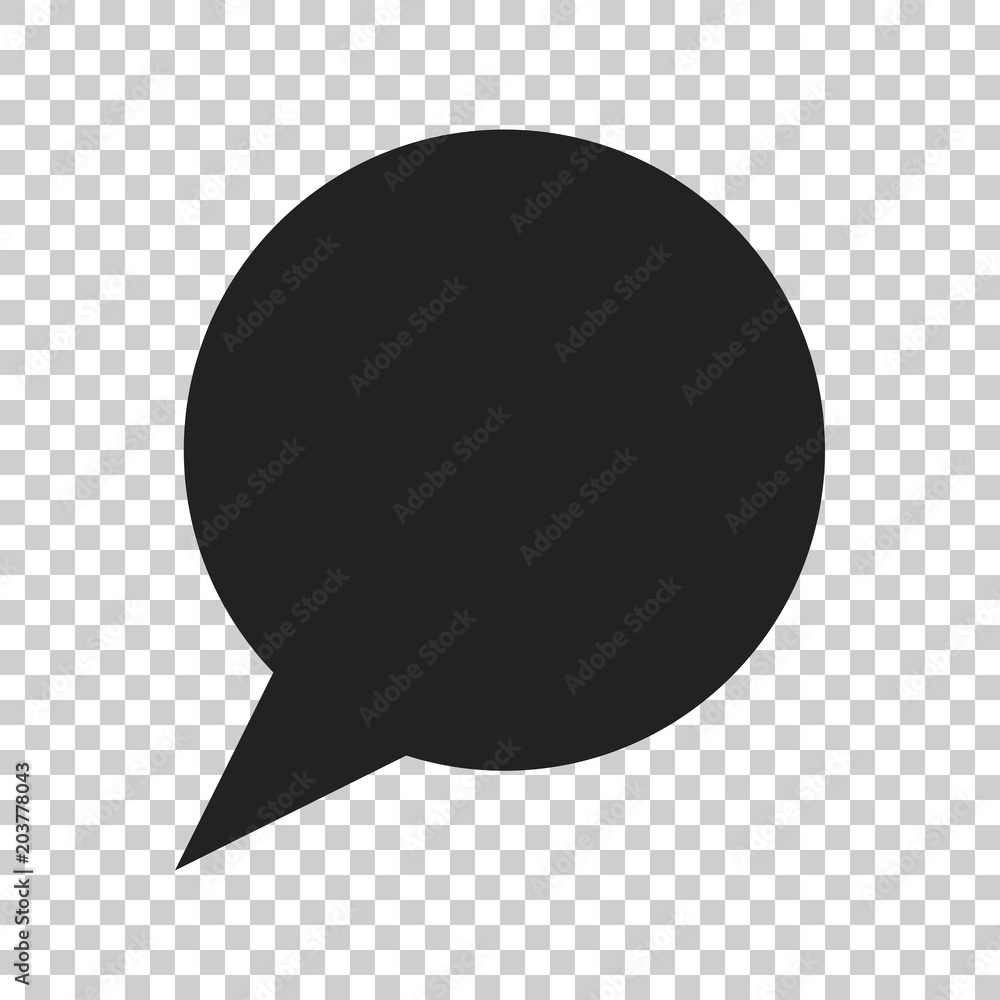 Poster blank empty speech bubble vector icon in flat style. dialogue box on isolated transparent background