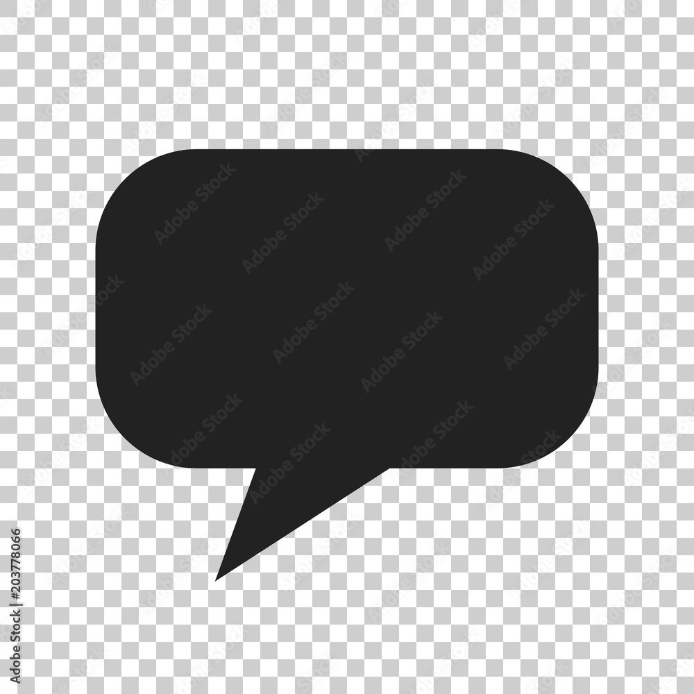Poster blank empty speech bubble vector icon in flat style. dialogue box on isolated transparent background