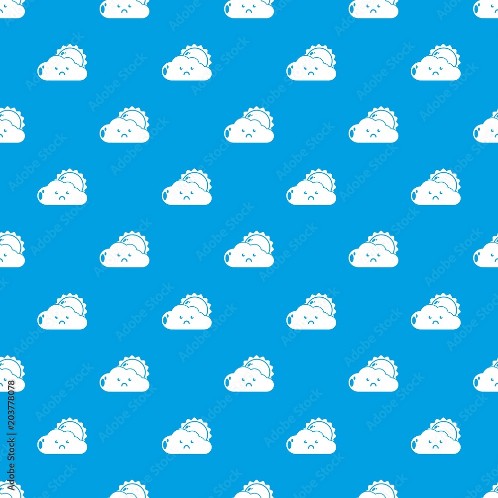 Poster Sun and cloud pattern vector seamless blue repeat for any use