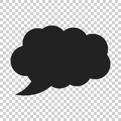 Blank empty speech bubble vector icon in flat style. Dialogue box on isolated transparent background. Speech message business concept.