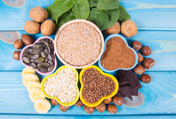 Products containing magnesium. Healthy food.