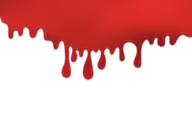 Dripping blood isolated on white background. Halloween. Vector