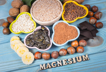 Products containing magnesium. Healthy food.