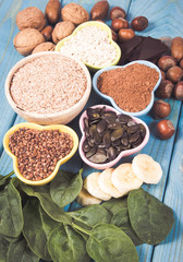 Obraz na płótnie Canvas Products containing magnesium. Healthy food.