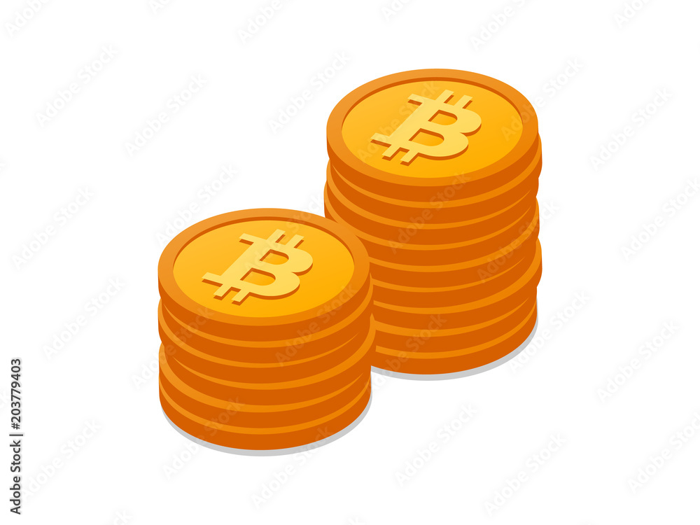 Poster bitcoin coin mining vector icons