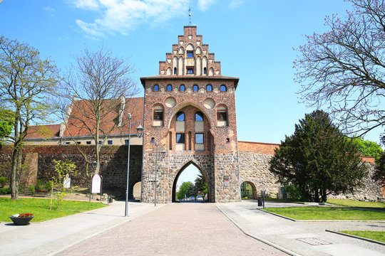 Historic town gate in Stargard Szczecinski, Pomerania, Poland