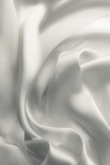 Naklejka na ściany i meble Elegant white satin silk with waves, abstract background